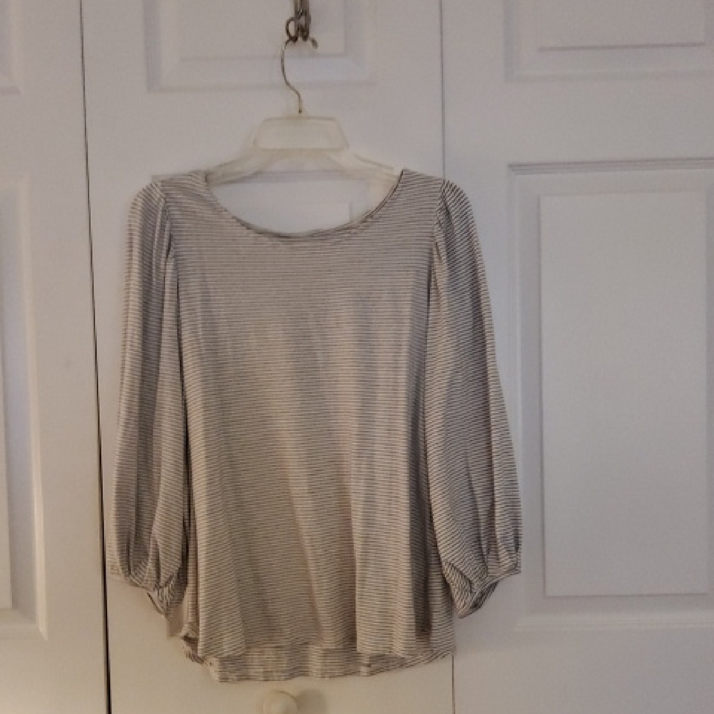 a.n.a Cream Striped Blouse